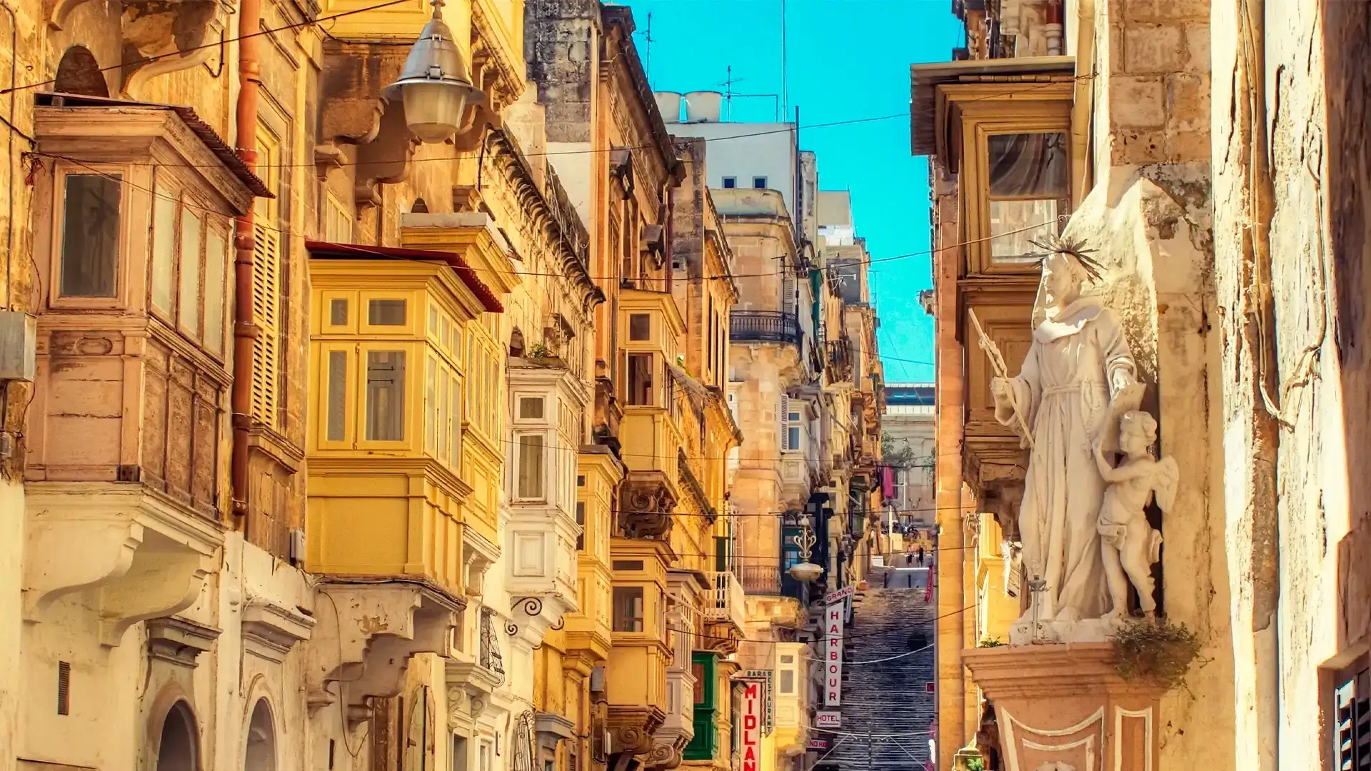 Rua em Valetta, Malta