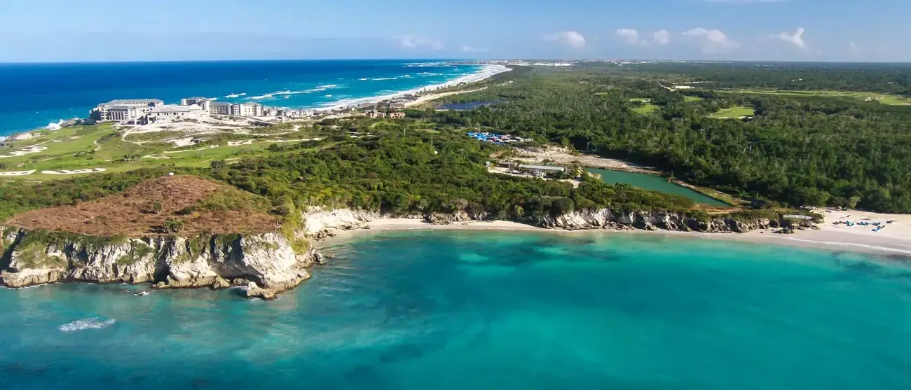 Aerial view of Macao beach, Bavaro , Dominican Republic 