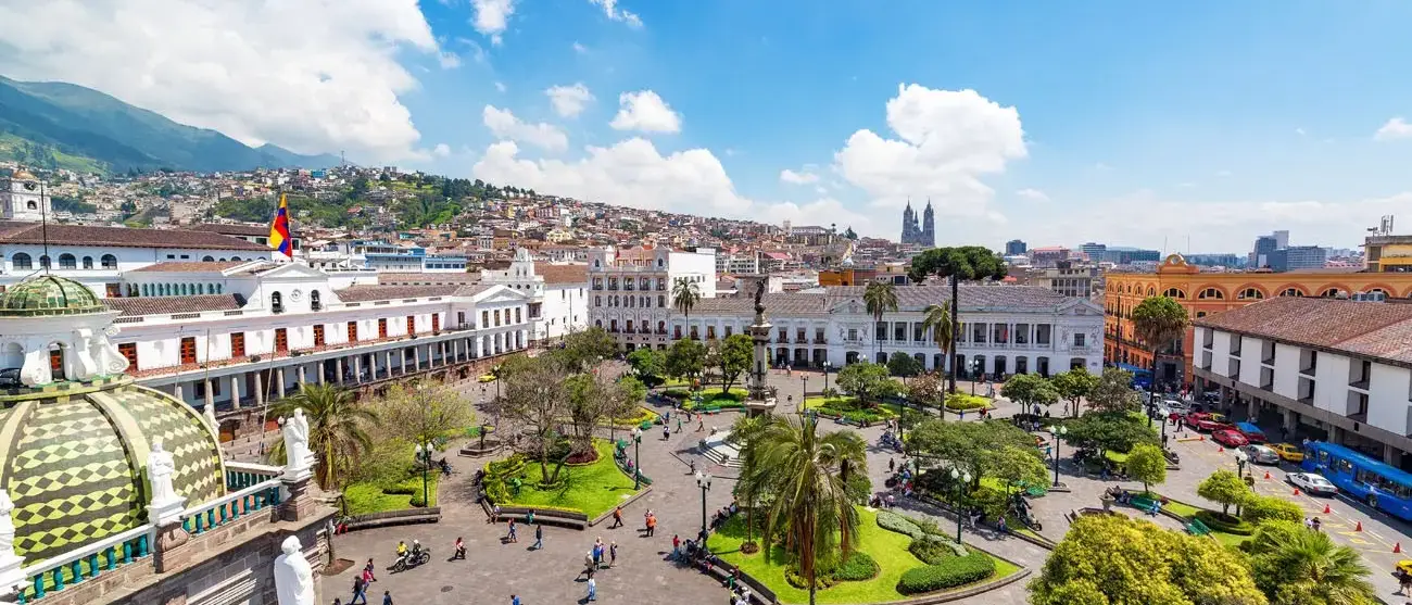 Praça Grande, no centro colonial de Quito