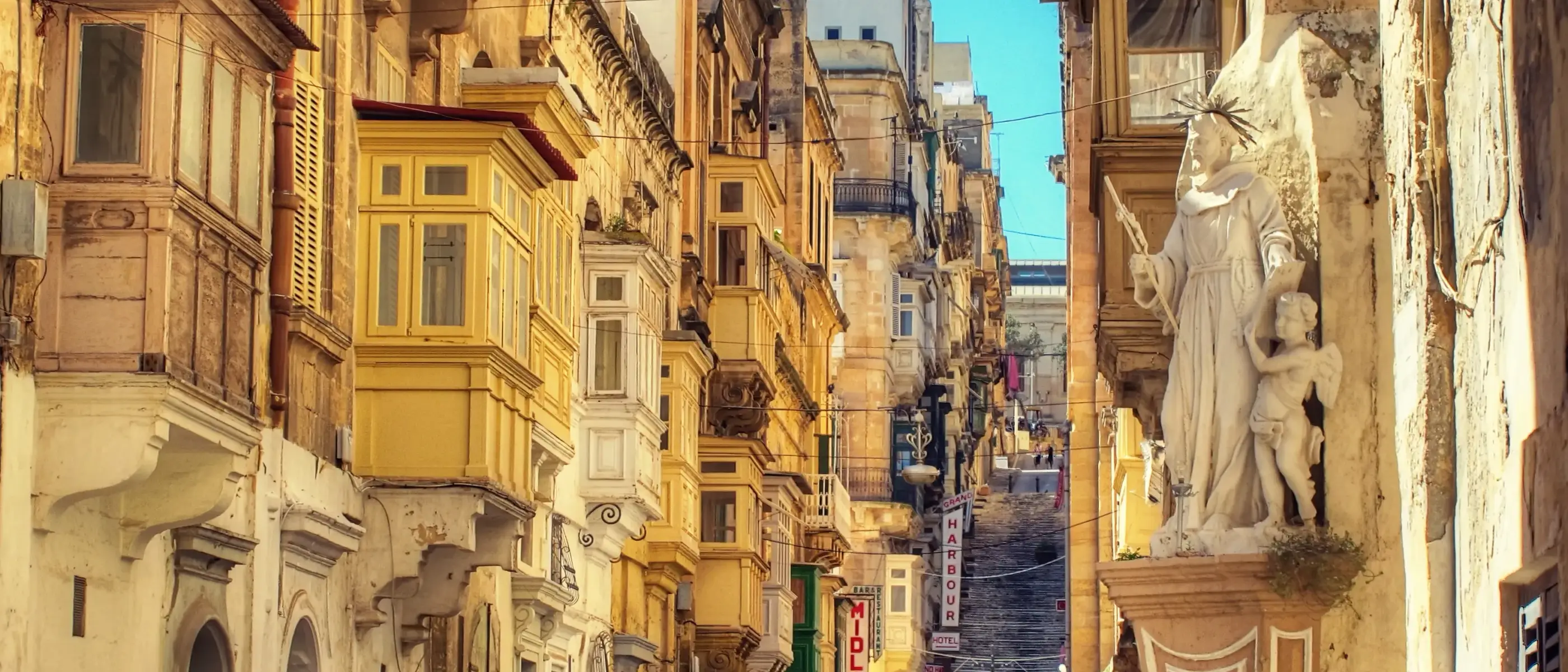 Rua em Valetta, Malta