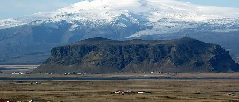 Glaciar Eyjafjallajokull em vulcão, Islândia