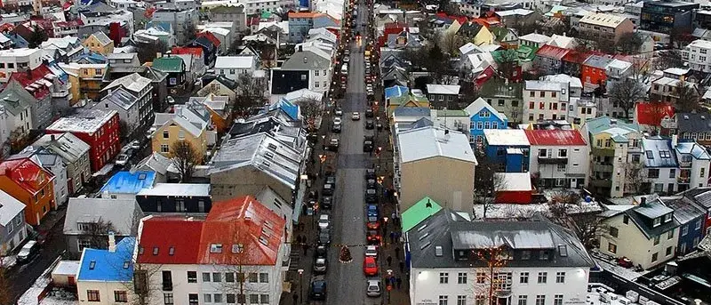 Avenida em Reykjavik, Islândia