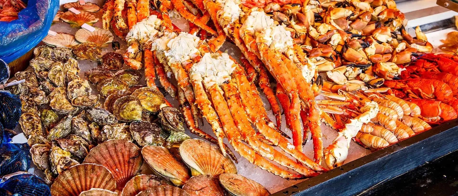 Mercado de peixes em Bergen, Noruega