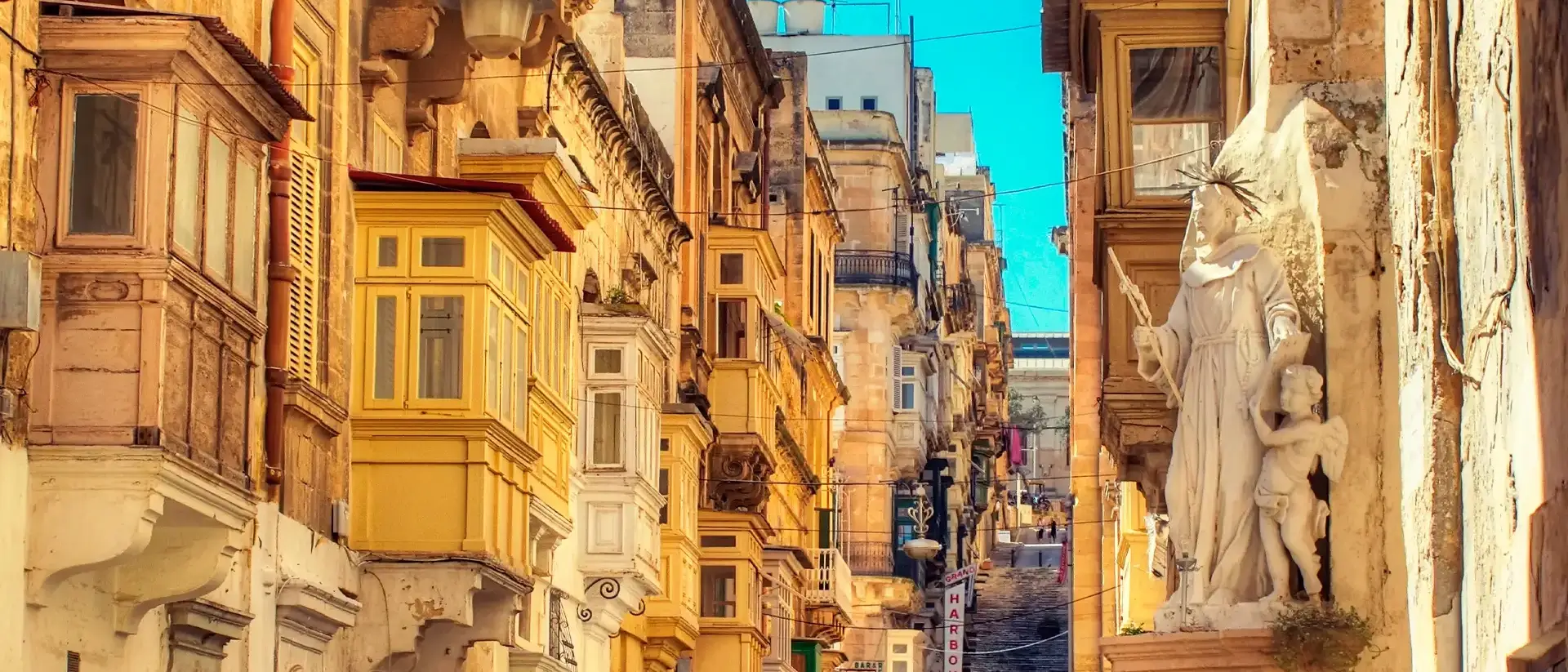 Rua em Valetta, Malta
