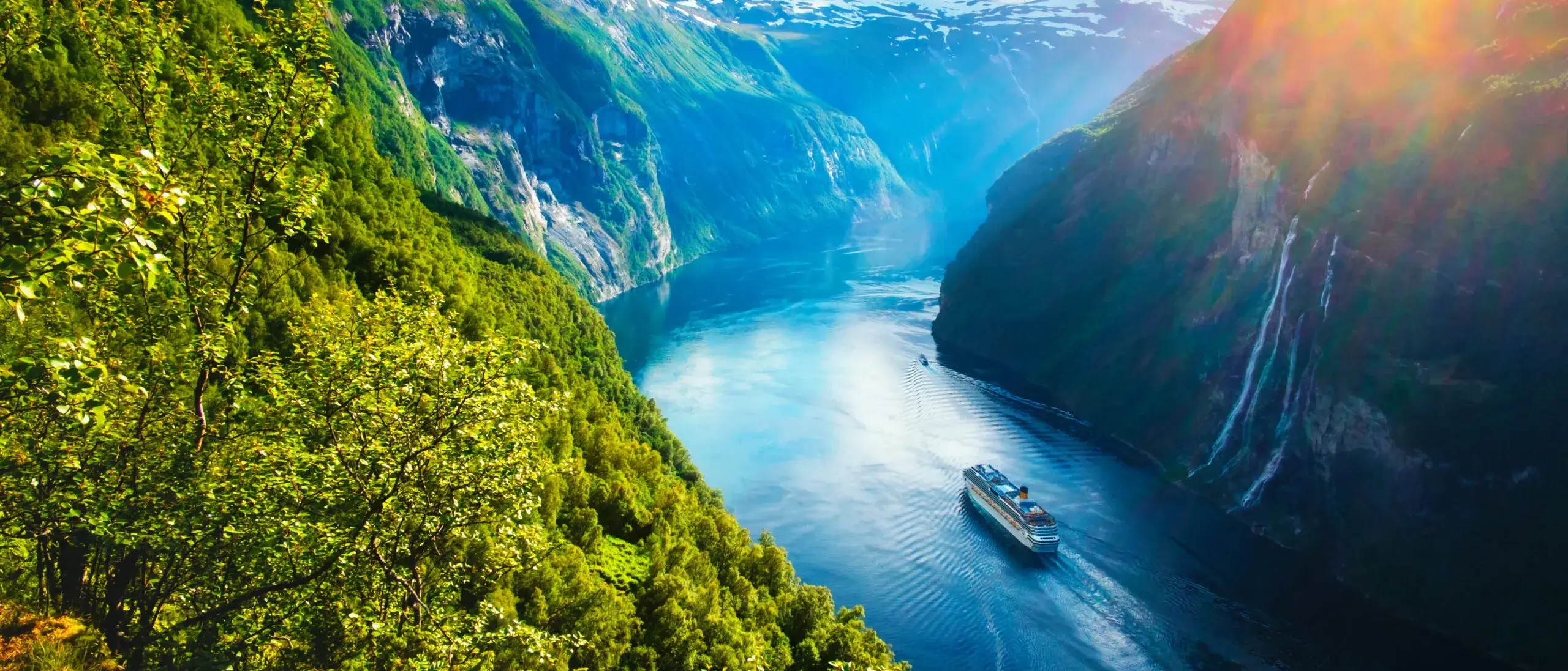 Vista do Geirangerfjord, na Noruega