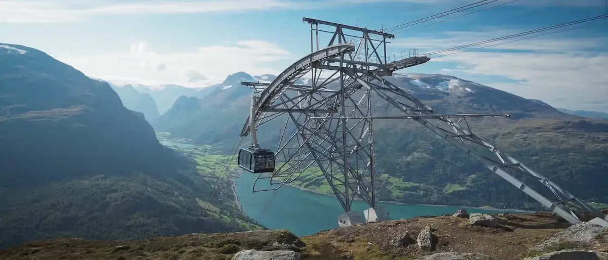 Vista Panorâmica do teleférico de Loen, Noruega