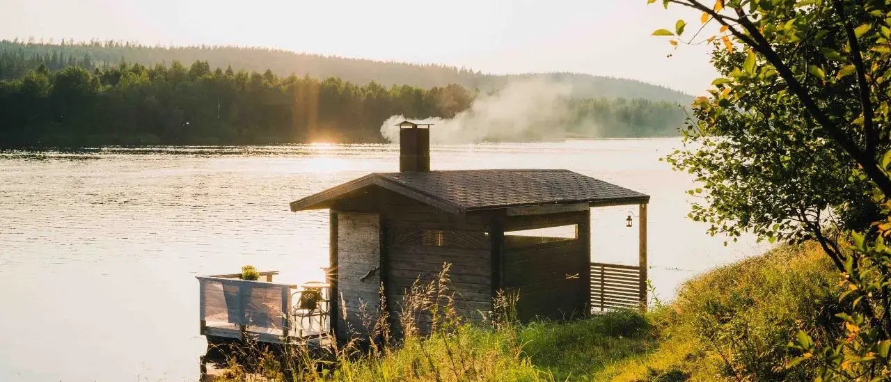 Sauna em Rovaniemi no Verão, Lapônia, Finlândia