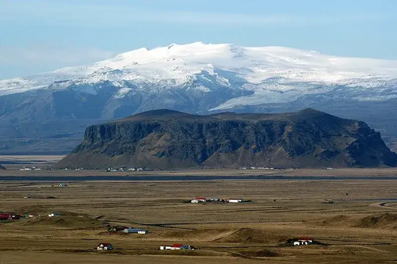 Glaciar Eyjafjallajokull em vulcão, Islândia