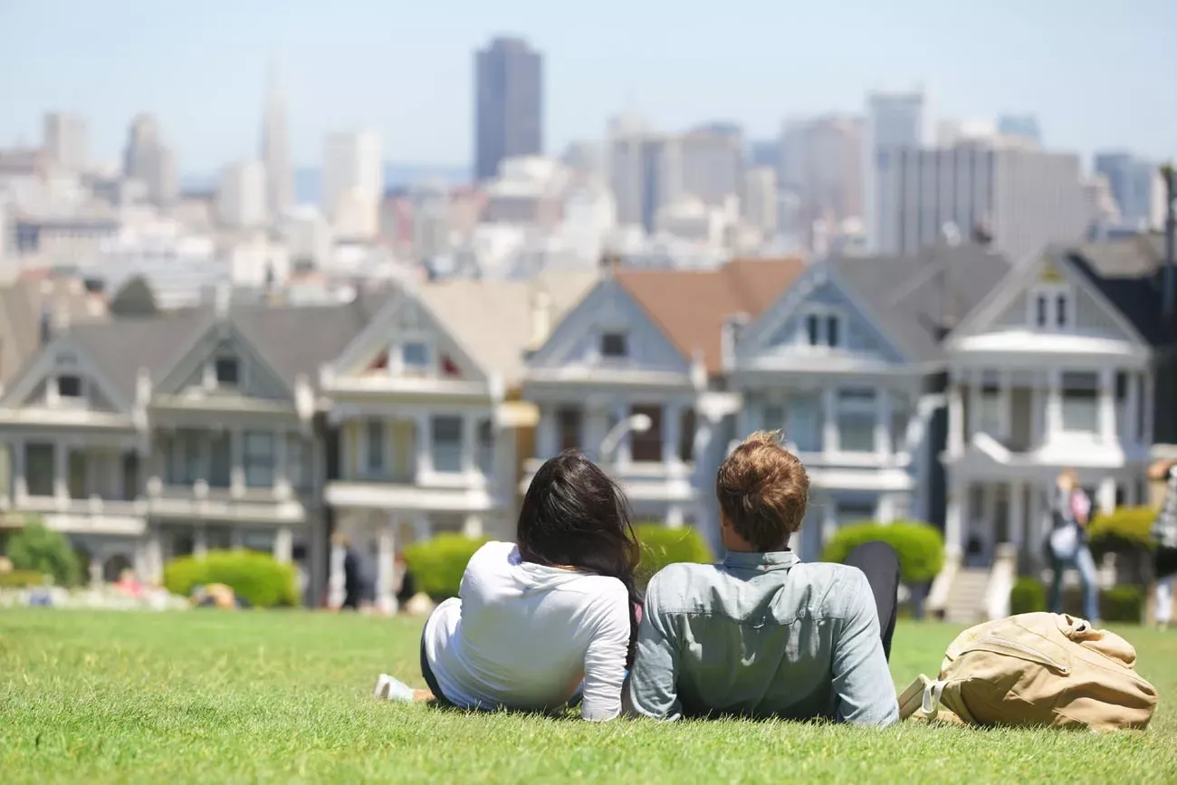 Pessoas na Alamo Square San Francisco