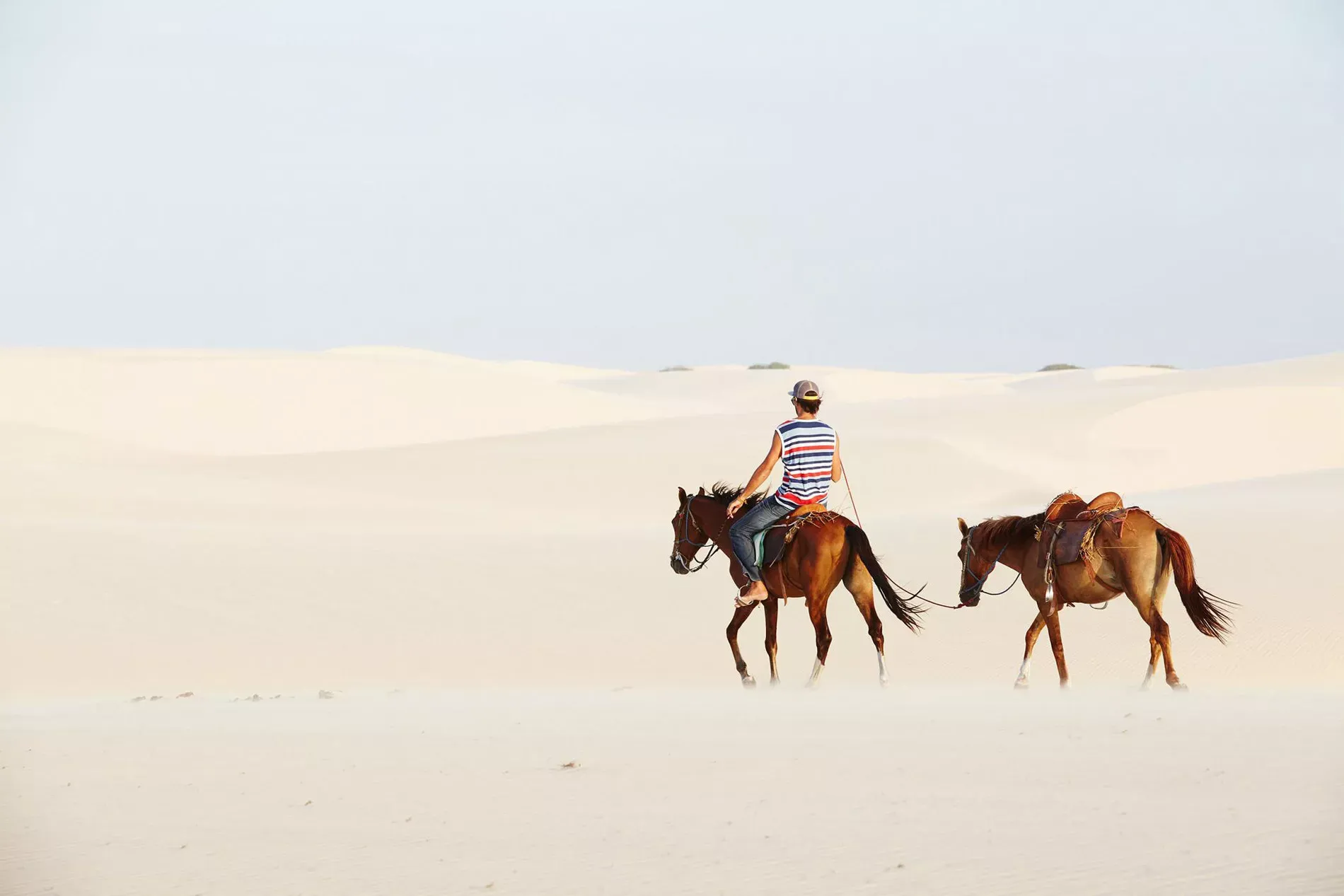 Pessoa em camelo no deserto