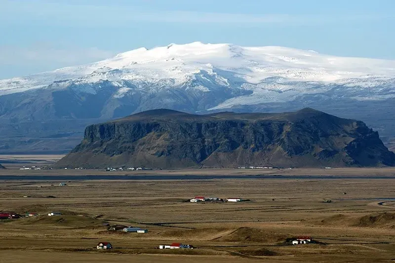 Glaciar Eyjafjallajokull em vulcão, Islândia