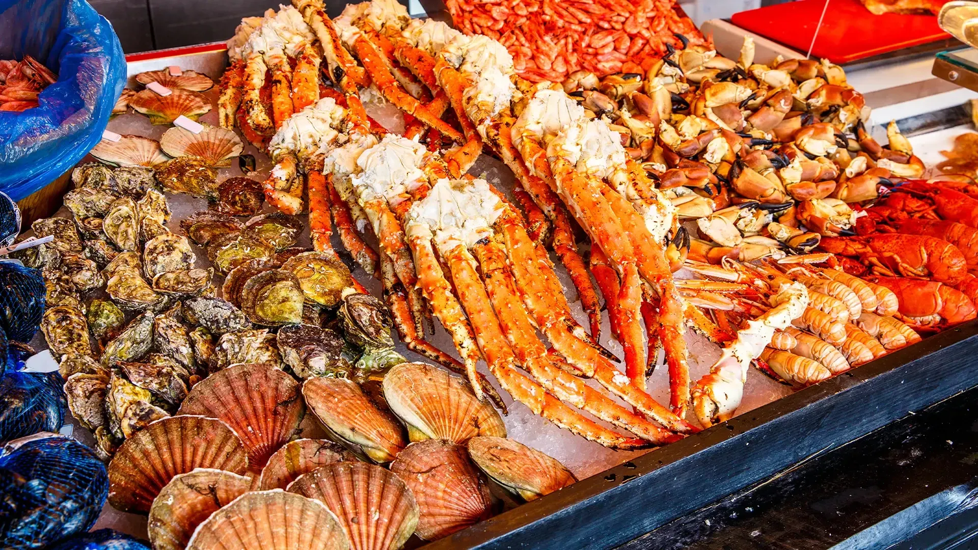 Mercado de peixes em Bergen, Noruega