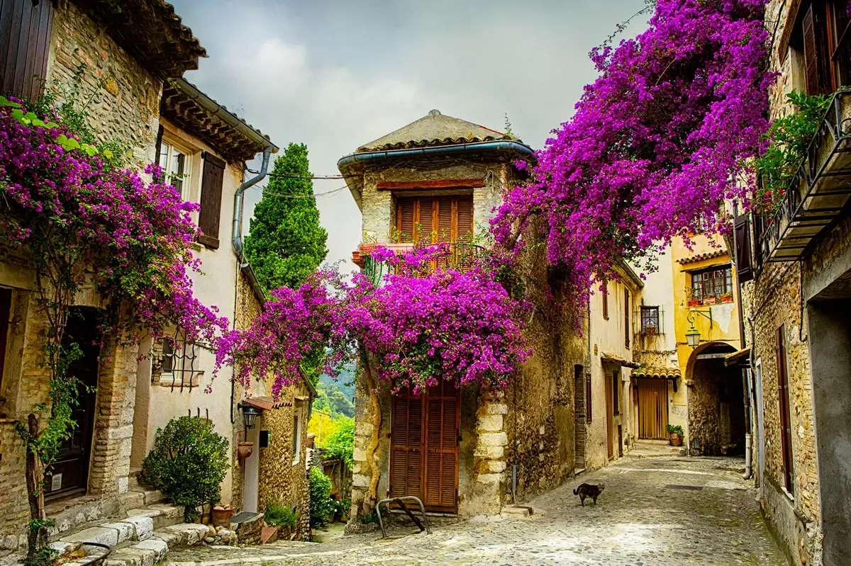 Pequena rua de uma vila em Provence
