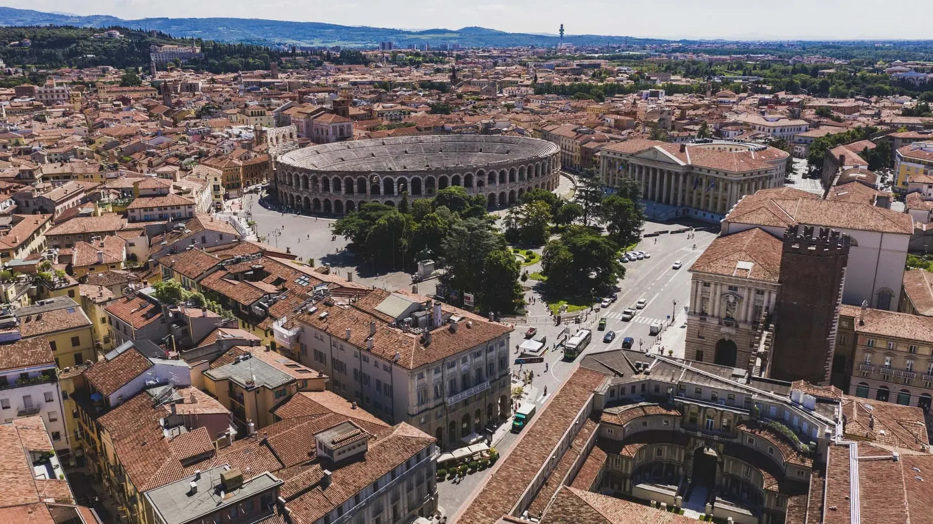 Vista Panoramica da Arena de Verona, Itália