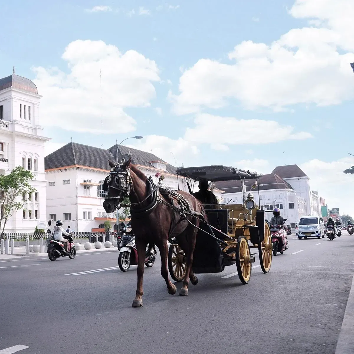 Carruagem Andong, Java, Indonésia