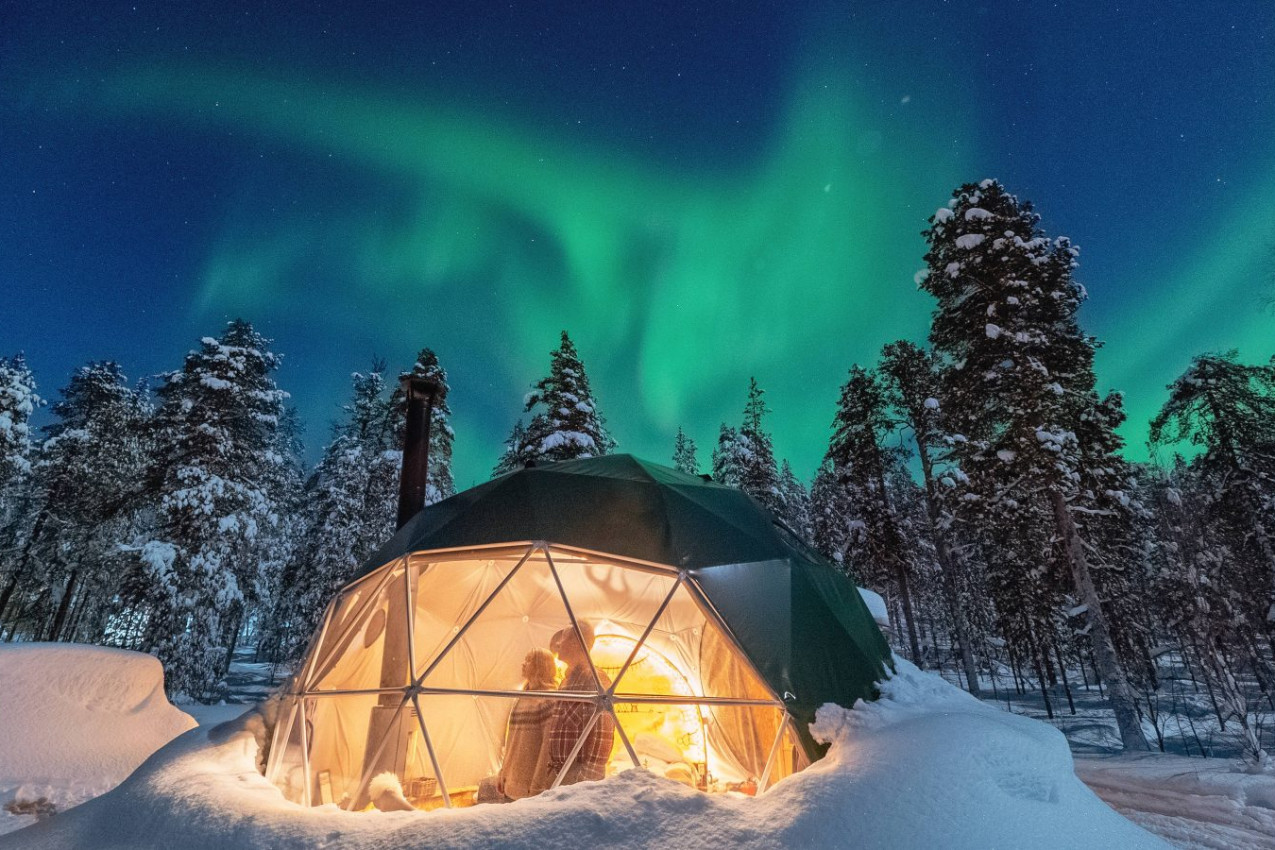 Vídeo. Aurora boreal na terra do Pai Natal